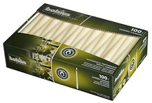 Load image into Gallery viewer, BOLSIUS Long Household Ivory Taper Candles - 10-inch Unscented Premium Quality Wax - 7.5 Hour Long Burning Dripless Candles Bulk Pack of 100 for Home Decor, Wedding, Parties and Special Occasions
