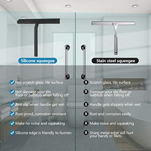 Load image into Gallery viewer, Shower Squeegee for Shower Glass Door, Shower Wall, 9" Silicone Rubber Blade Bathroom Squeegee, Tile Wall Window Mirror Car Windshield Squeegee with Hanging Hook, Black
