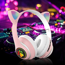 Load image into Gallery viewer, Headphones Cat Ear Wireless 5.0 Luminous Computer Gaming Headset Bluetooth Headset Ideal Christmas Gift for Women Men Kids
