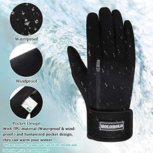 Load image into Gallery viewer, HOLOHOLO Winter Cycling Gloves Touchscreen Warm Gloves Windproof &amp; Waterproof Gloves for Cycling, Skiing Running Outdoor Sports. Suits Men &amp; Women (Black, M)
