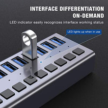 Load image into Gallery viewer, Powered USB Hub - ACASIS 10 Ports 48W USB 3.0 Data Hub - with Individual On/Off Switches and 12V/4A Power Adapter USB Hub 3.0 Splitter for Laptop, PC, Computer, Mobile HDD, Flash Drive and More
