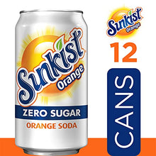 Load image into Gallery viewer, Sunkist Zero Sugar Orange Soda, 12 fl oz cans, 12 pack
