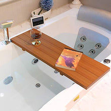 Load image into Gallery viewer, Y-s-h Wooden Bathtub Tray, Waterproof Non-Slip Bathtub Tablet Holder, Environmental Protection and Anti-Aging Luxury Bathtub Caddy Tray/Suitable for Any Size Bathtub (Color: Wood Color)
