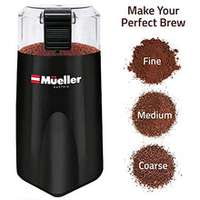 Load image into Gallery viewer, Mueller HyperGrind Precision Electric Spice/Coffee Grinder Mill with Large Grinding Capacity and HD Motor also for Spices, Herbs, Nuts, Grains, Black
