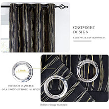 Load image into Gallery viewer, PANOVOUS Blackout Curtains for Bedroom 84 Inches Long Thermal Insulated Wave Line Black Curtains Drapes for Sliding Glass Door Room Darkening Light Heat Blocking Curtains 52W x 84L Inch 2 Panels Black
