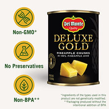 Load image into Gallery viewer, DEL MONTE DELUXE GOLD Pineapple Chunks in 100% Pineapple Juice, Canned Fruit, 20 oz Can
