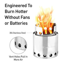 Load image into Gallery viewer, Solo Stove Lite Portable Camping Hiking Survival Backpacking Stove Powerful Efficient Wood Burning and Low Smoke Gasification Rocket Stove for Quick Boil Compact 4.2 Inches and Lightweight 9 Ounces
