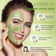 Load image into Gallery viewer, Green Tea Clay Facial Mask, Green Clay Mask with Volcanic Mud, Deep Washing Blackhead Remover Mud Mask, Purifying Facial Mask for Wrinkles, Blackheads, Pore, Acne (5.29oz)

