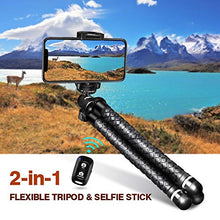 Load image into Gallery viewer, UBeesize Flexible Cell Phone Tripod, Mini Travel Tripod Stand with Wireless Remote Shutter, Universal Adapter Compatible with iPhone, Android, GoPro, DSLR, Action Camera. (Silver)
