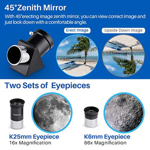 BNISE 70mm Portable Refractor Telescope & HD Binoculars, Fully Coated Glass Optics, Ideal Telescope for Kids Beginners, with Adjustable Tripod Smartphone Adapter Moon Filter and Carry Bag
