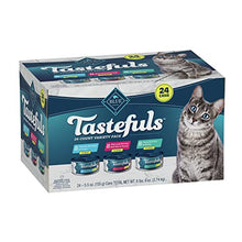 Load image into Gallery viewer, Blue Buffalo Tastefuls Natural Flaked Wet Cat Food Variety Pack, Tuna, Chicken and Fish &amp; Shrimp Entrées in Gravy 5.5-oz Cans (24 Count - 8 of Each)
