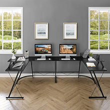 Load image into Gallery viewer, Mr IRONSTONE L-Shaped Desk 50.8" Computer Corner Desk, Home Gaming Desk, Office Writing Workstation with Large Monitor Stand, Space-Saving, Easy to Assemble, Black
