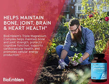 Load image into Gallery viewer, BioEmblem Triple Magnesium Complex | 300mg of Magnesium Glycinate, Malate, &amp; Citrate for Muscle Relaxation, Sleep, Calm, &amp; Energy | High Absorption | Vegan, Non-GMO | 90 Capsules
