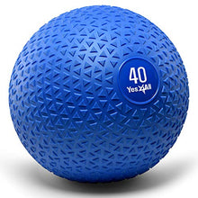 Load image into Gallery viewer, Yes4All Slam Ball with Textured Surface &amp; Durable Rubber Shell (Black &amp; Blue) – Available 10, 15, 20, 25, 30, 40lbs (L. Blue - 40lbs), M6MX
