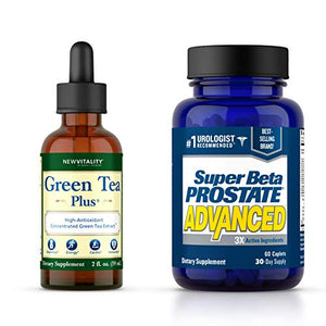 Super Beta Prostate Advanced Prostate Supplement for Men + Green Tea Plus Concentrated Green Tea Extract. Reduce Nighttime Bathroom Trips & Support a Healthy Prostate, Metabolism and Immune System