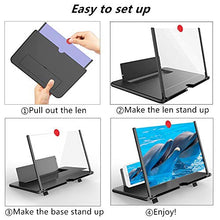 Load image into Gallery viewer, Phone Screen Magnifier 12&quot; Screen Magnifier for Cell Phone Smart Phone Screen Magnifier, 3D HD Mobile Phone Screen Magnifier for Movies,Videos Phone Stand with Screen Amplifier for All Phones+Remote
