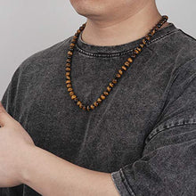 Load image into Gallery viewer, WESTMIAJW Mens Yellow Tiger Eye Beads Beaded Necklace Chains Healing Crystals Gemstone Jewelry 60cm
