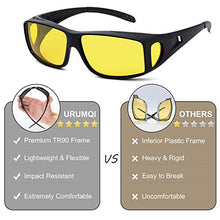 Load image into Gallery viewer, Night Driving Glasses Fit Over Glasses, HD Polarized Anti Glare Wrap Around Night Vision Glasses for Men &amp; Women

