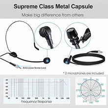 Load image into Gallery viewer, Wireless Headset Lavalier Microphone System -Alvoxcon Dual Wireless Lapel Mic for iPhone, DSLR Camera, PA Speaker, YouTube, Podcast, Video Recording, Conference, Vlogging, Church, Interview, Teaching
