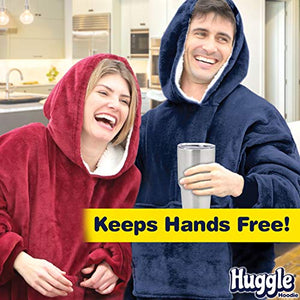 Ontel Huggle Hoodie - Hooded Robe Sweatshirt, Blue - As Seen on TV