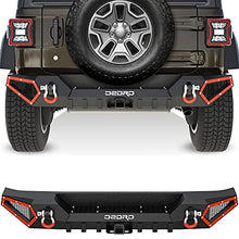 Load image into Gallery viewer, OEDRO Rear Bumper Compatible with 2018-2022 Jeep Wrangler JL &amp; Unlimited JLU (2/4 Doors), Rock Crawler Full Width Bumper with Hitch Receiver &amp; 2 x D-Rings
