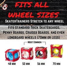 Load image into Gallery viewer, Skater Trainers - Skateboard Accessories (Red 4-Pack) - Ramp up Tricks - Skate Board for Kids, Teens, Adults, Boys, Girls - Gift Skateboarding Stuff - Pair with Helmet and Pads - Patented Wheels
