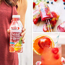 Load image into Gallery viewer, Premier Protein Clear Drink, Tropical Punch, 20g Protein, 0g Sugar, 1g Carb, 90 calories, Keto Friendly, Gluten Free, No Soy Ingredients 16.9 fl oz, 12 Pack
