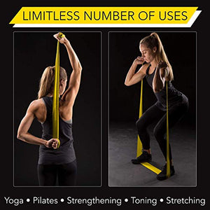 TheraBand Resistance Bands, 6 Yard Roll Professional Latex Elastic Band For Upper Body, Lower Body, & Core Exercise, Physical Therapy, Pilates, Home Workouts, & Rehab, Yellow, Thin, Beginner Level 2