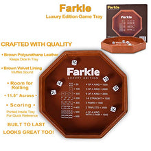 Load image into Gallery viewer, RNK Gaming Farkle Luxury Edition Brown PU Leather Dice Tray

