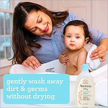 Load image into Gallery viewer, Aveeno Baby Daily Moisture Gentle Bath Wash &amp; Shampoo with Natural Oat Extract, Hypoallergenic, Tear-Free &amp; Paraben-Free Formula for Sensitive Hair &amp; Skin, Lightly Scented, 33 fl. oz
