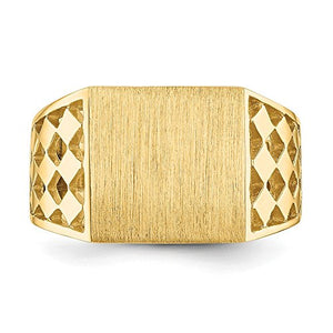 14k Yellow Gold 12.0x12.5mm Mens Signet Band Ring Size 10.00 Man Fine Jewelry For Dad Mens Gifts For Him
