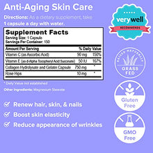 Load image into Gallery viewer, Premium Collagen Pills with Vitamin C, E - Reduce Wrinkles, Tighten Skin, Hair Growth, Strong Nails, &amp; Joints - Anti Aging Skin Care, Hydrolyzed Collagen Peptides Supplement for Women,150 Capsules
