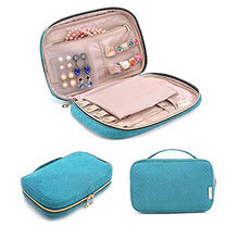 Load image into Gallery viewer, BAGSMART Jewelry Organizer Bag Travel Jewelry Storage Cases for Necklace, Earrings, Rings, Bracelet, Lake Blue
