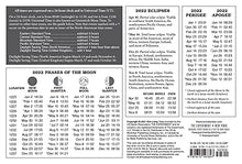 Load image into Gallery viewer, 2022 Moon Calendar Card (5 pack): Lunar Phases, Eclipses, and More!
