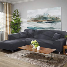 Load image into Gallery viewer, TAOCOCO Waterproof Sectional Couch Covers 2pcs L Shape Sofa Covers Polyester Fabric Stretch Furniture Cover Pet Dog Sofa Slipcovers L-Type Flexible Sofa Cover 3 seat +3 seat (Light Grey)
