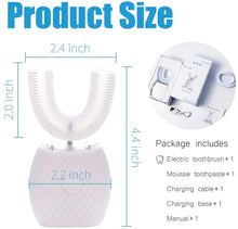 Load image into Gallery viewer, Ultrasonic Toothbrush Automatic Toothbrush Teeth Whitening Toothbrush Manual Toothbrush for Adults 360°Electric Toothbrush Upgraded Rechargeable Washable Travel Home Dual-use (White)
