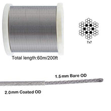 Load image into Gallery viewer, TooTaci Turnbuckle Wire Tensioner Strainer kit with 1/16" Stainless Steel Coated Cable Wire Rope 200ft, M5 Stainless Turnbuckle,Cable Tensioner Kit for Cable Railing, Picture Hanging, Lights Hanging
