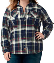 Load image into Gallery viewer, Legendary Whitetails Women's Standard Cottage Escape Flannel Shirt, Forest Plaid, Large
