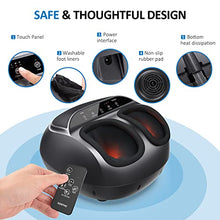 Load image into Gallery viewer, RENPHO Foot Massager Machine with Remote, Upgraded Full Cover Heat, Shiatsu Deep Kneading, Multi-Level Settings, Delivers Relief for Tired Muscles and Plantar Fasciitis, Fits up to US Men Feet Size 12
