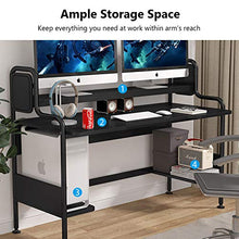 Load image into Gallery viewer, Tribesigns Computer Desk with Hutch, 55-Inch Large Gaming Desk with Storage Shelves, Studio Workstation Desk Studying Writing Table for Home Office
