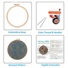 Load image into Gallery viewer, Louise Maelys Embroidery Starter Kit Full Range of Stamped Cross Stitch Kits for Beginner Including Embroidery Cloth with Pattern, Embroidery Hoop, Color Threads, Tools Kit
