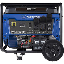 Load image into Gallery viewer, Westinghouse WGen5300s Storm Portable Generator with Electric Start and 120/240 Volt Selector 5300 Rated 6600 Peak Watts Gas Powered, CARB Compliant, RV and Transfer Switch Ready
