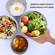 Load image into Gallery viewer, Mixing Bowls with Airtight Lids，6 piece Stainless Steel Metal Nesting Storage Bowls by Umite Chef, Non-Slip Bottoms Size 7, 3.5, 2.5, 2.0,1.5, 1QT, Great for Mixing &amp; Serving(Black)
