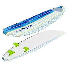 Load image into Gallery viewer, Wavestorm Classic Soft Top Foam 8ft Surfboard | Surfboard for Beginners and All Surfing Levels | Complete Board Set Including Accessories | Leash and Fins, Blue Brushed
