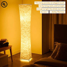 Load image into Gallery viewer, LEONC Design 61&#39;&#39; Creative LED Floor Lamp, Softlighting Minimalist Modern Contemporary with Fabric Shade &amp; 2 Bulbs Floor Lamps for Living Room Bedroom Warm Atmosphere(Tyvek Dupont 10 x 10 x 61 inch)
