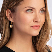 Load image into Gallery viewer, Ross-Simons Italian Murano Glass Heart Drop Earrings in 18kt Gold Over Sterling
