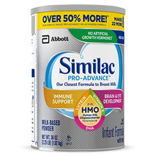 Load image into Gallery viewer, Similac Pro-Advance Non-GMO Infant Formula with Iron, with 2’-FL HMO, for Immune Support, Baby Formula, Powder, 36 Oz, Pack of 3 (One-Month Supply)
