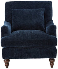 Load image into Gallery viewer, Coaster Home Furnishings Upholstered Accent Chair with Exposed Turned Legs and Attached Back Midnight Blue
