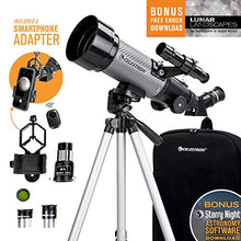 Load image into Gallery viewer, Celestron - 70mm Travel Scope DX - Portable Refractor Telescope - Fully-Coated Glass Optics - Ideal Telescope for Beginners - BONUS Astronomy Software Package - Digiscoping Smartphone Adapter
