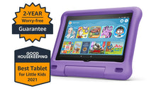 Load image into Gallery viewer, Fire HD 8 Kids tablet, 8&quot; HD display, ages 3-7, 32 GB, includes a 1-year subscription to Amazon Kids+ content, Purple Kid-Proof Case, (2020 release)
